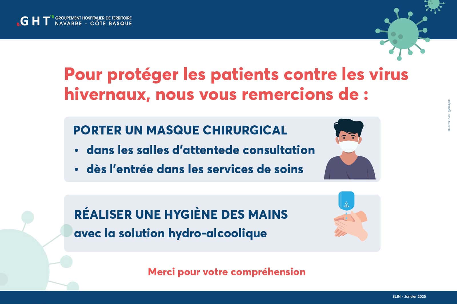 Port du masque obligatoire au sein des établissements du GHT Navarre Côte Basque